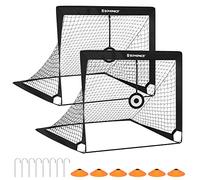 Songmics Kids Football Goals Set of 2 Portable and Folding for Garden Park Beach Fiberglass Bars Black SZQ422B01