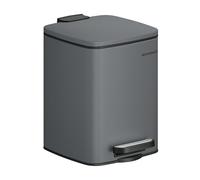 SONGMICS Kitchen Bin, 1.6-Gallon (6 L) Trash Bin, Steel Pedal Bin, with Inner Bucket, Soft Close and Stays Open, Slate Grey LTB590G02