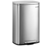 SONGMICS Kitchen Bin 13 Gallon (50 L) Pedal Rubbish Bin Soft Close Step On Pedal