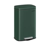 SONGMICS Kitchen Bin 13 Gallon (50 L), Pedal Rubbish Bin, Soft Close, Step-On Pedal, Steel, Inner Bucket, Retro Green LTB050C02
