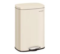 SONGMICS Kitchen Bin 13 Gallon (50 L), Pedal Rubbish Bin, Soft Close, Step-On Pedal, Steel, Inner Bucket, Sand Beige LTB050A02