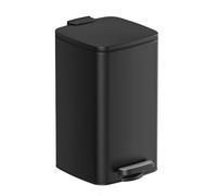 SONGMICS Kitchen Bin, 2.1-Gallon (8 L) Trash Bin, Steel Pedal Bin, with Inner Bucket, Soft Close and Stays Open, Ink Black LTB591B0802