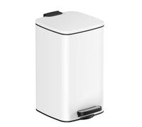 SONGMICS Kitchen Bin, 2.1-Gallon (8 L) Trash Bin, Steel Pedal Bin, with Inner Bucket, Soft Close and Stays Open, Cloud White LTB591W0802
