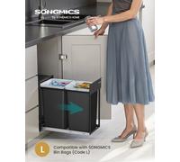 Songmics Kitchen Bin, 2 X 8 Gallon (2 X 30 L) Double Rubbish Bin For Waste And Recycling, With Soft-Close Lids