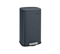 SONGMICS Kitchen Bin 30L, Pedal Bin, Rubbish Bin with Soft-Close Lid and Inner Bucket, Steel, Greenish Grey LTB03GS