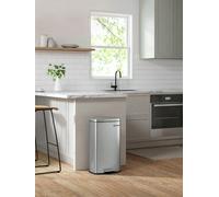 Songmics Kitchen Bin 30L, Pedal Bin, Rubbish Bin With Soft-Close Lid And Inner Bucket, Steel, White