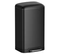 SONGMICS Kitchen Bin, 30L Steel Pedal Bin, Soft Close | Rubbish Bin, with Lid and Inner Bucket, Ink Black LTB01BK