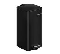 SONGMICS Kitchen Bin, 30L Steel Pedal Bin | Trash Bin, with Inner Bucket, Soft Close and Stays Open, Ink Black, PLUSHIC Collection LTB593B02