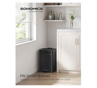 Songmics Kitchen Bin, 5.2-Gallon (20 L) Trash Bin, Steel Pedal Bin, With Inner Bucket, Soft Close And Stays Open