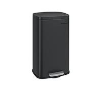 SONGMICS Kitchen Bin 8 Gallon (30 L), Pedal Rubbish Bin, Soft Close, Step-On Pedal, Steel, Inner Bucket, Black LTB03BK