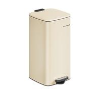 SONGMICS Kitchen Bin, 8-Gallon (30 L) Trash Bin, Steel Pedal Bin, with Inner Bucket, Soft Close and Stays Open, Sand Beige LTB593A02