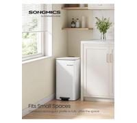 Songmics Kitchen Bin, 8-Gallon (30 L) Trash Bin, Steel Pedal Bin, With Inner Bucket, Soft Close And Stays Open