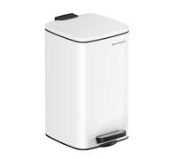 SONGMICS Kitchen Bin, 8L Stainless Steel Pedal Bin | Trash Bin, with Inner Bucket, Soft Close and Stays Open, Matte Cloud White, PLUSHIC Collection LTB591W0802