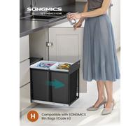 Songmics Kitchen Bin For Recycling And Waste, Built-In Rubbish Bin For Cabinet, 2 X 5.3 Gallon (20 L)