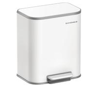 SONGMICS Kitchen Bin, Steel Trash Bin, Soft-Close Lid