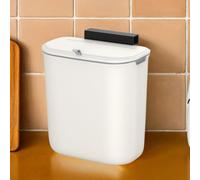 Songmics Kitchen Hanging Garbage Can With Lid, Wall Mounted Trash Can, For Bathroom, Under Sink, Cupboard, White