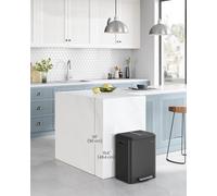 Songmics Kitchen Waste Separation System, 2 X 30 L, 2 Compartments For Recycling And Residual Rubbish, Ink Black