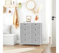 SONGMICS Large 8 Drawer Storage Unit Easy Pull Fabric Drawers Tabletop in Light Grey SONGMICS Light Grey