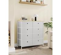 SONGMICS Large 8 Drawer Storage Unit Easy Pull Fabric Drawers Tabletop in Off-White SONGMICS Off-White