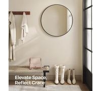 Songmics Large Bathroom Mirror, Wall Mounted Mirror, Modern Mirror, Decorative, Ink Black