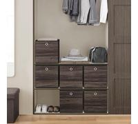 Songmics Large Oxford Storage Set, Spacious Fabric Cubes With Handles, Foldable Clothing Bins, Chestnut Brown