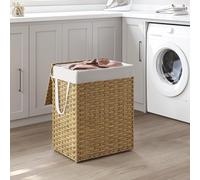 SONGMICS Large Storage Basket Laundry with Lid Foldable Removable Fabric Bag in Natural SONGMICS Natural
