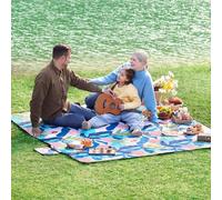 Songmics Large Waterproof Picnic Mat, Ideal For Camping, Garden, Park, And Beach, Easily Washable And Foldable, Colourful Fern