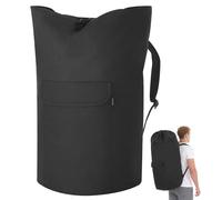 SONGMICS Laundry Bag 120L Heavy Duty Large with Extendable Top Oxford Fabric Wide Shoulder Straps and Flap Pocket Ink Black ULCB101BH01