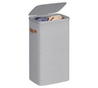 SONGMICS Laundry Basket, 100 L Laundry Hamper, with Lid and Handles, Removable Liner, Easy Assembly, 42 x 32 x 75 cm, Dove Grey LCB811GD01