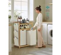Songmics Laundry Basket With 2 Compartments, Laundry Hamper, Holds Up To 100 L, Laundry Sorter, With Shelf