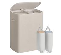 SONGMICS Laundry Basket with Lid, 160L Large Hamper, 2 Compartments