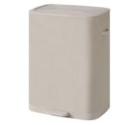 Songmics Laundry Basket With Lid, 160L Large Washing Basket With 2 Compartments And Handles, 56 X 40.5 X 75 Cm, Beige