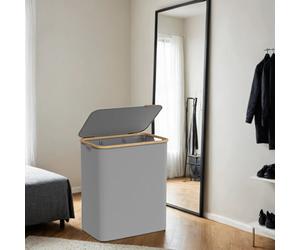 Songmics Laundry Basket With Lid, 3-Section Large Laundry Hamper, 150L, Removable Mesh Liner, Oxford Fabric