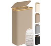Laundry Basket with Lid, Camel Brown / 42 x 22.5 x 70.5 cm