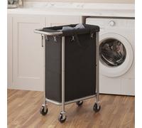 Songmics Laundry Basket With Wheels, Rolling Laundry Hamper, 90 L, Removable Liner, Steel Frame With Handle