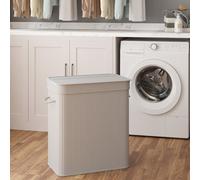 Songmics Laundry Hamper With Lid, 100 L Bamboo Laundry Basket, Removable Machine Washable Hamper Basket, With Handles