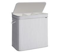 Songmics Laundry Hamper With Lid And Handles, 150 L,dove Grey, Grey
