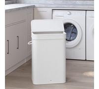 Songmics Laundry Hamper With Lid, Bamboo Laundry Basket, Removable, Machine Washable, With Handles, 72 L