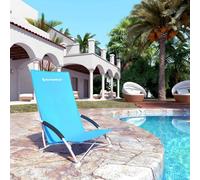 Songmics Lightweight Beach Chair, Foldable Design With High Backrest, Comfortable And Durable, Blue