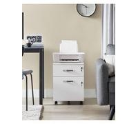 Songmics Lockable File Cabinet, Filing Pedestal With 2 Drawers, 5 Wheels, And Adjustable Hanging Rails, Textured Surface