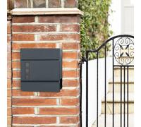 SONGMICS Lockable Post Box with Lid & Newspaper Holder in Dark Grey SONGMICS Dark Grey