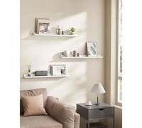 SONGMICS Long Floating Wall Shelves Ledge Set of 3 Picture Display in White SONGMICS White