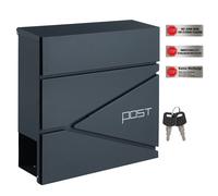 SONGMICS Mail Box, 37x10.5x37cm, Modern Design, Charcoal Grey