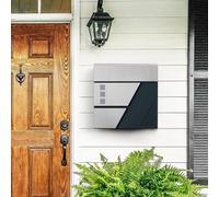 Songmics Mailbox, Wall-Mounted Letter Box With Viewing Windows, Stainless Steel For Porch And Front Door, With Lock And Keys, Silver