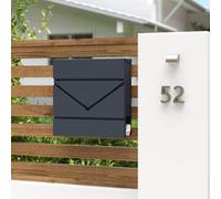 SONGMICS Mailbox with Viewing Window Lock Lid & Newspaper Holder in Dark Grey SONGMICS Dark Grey