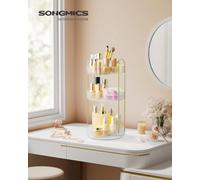 Songmics Makeup Organiser Rotating, 3 Tier Round Skincare Organiser, Customisable