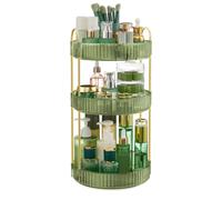 SONGMICS Makeup Organiser Rotating 3 Tier Round Skincare Organiser Customisable