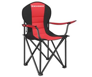 SONGMICS Men's GCB06BK Camping Chair, Black + Red 90 x 55 x 102 cm