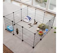 Songmics Metal Guinea Pigs Cages, 12 Panels C C Runs Indoor Playpen Diy Animal Pet Grid Enclosure Fence, Small Rabbit Puppy Hutches