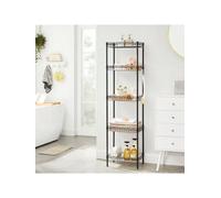 Songmics Metal Storage Shelf, Wire Basket Shelving Unit, Kitchen Storage Rack, 4 Hooks, Pp Sheets, Adjustable Shelves
